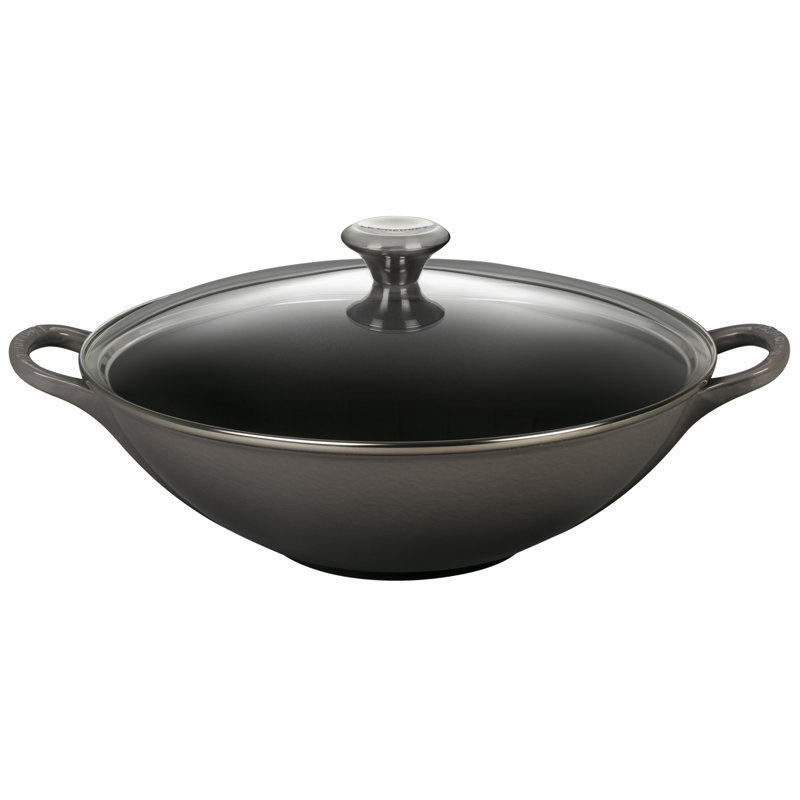 Le Creuset Signature 14 in. Cast Iron Wok with Lid & Reviews Wayfair